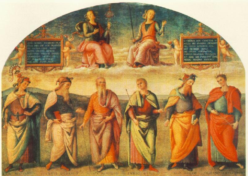 PERUGINO, Pietro Prudence and Justice with Six Antique Wisemen China oil painting art